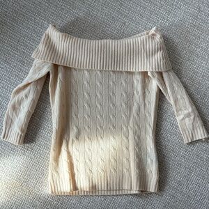 Vintage Polo Ralph Lauren Cream Off-Shoulder Sweater